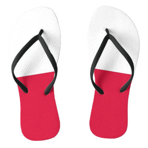Tongs Lanières minces adultes avec drapeau de Pologne