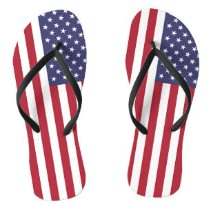 Tongs Lanières minces adultes avec drapeau des États-Uni