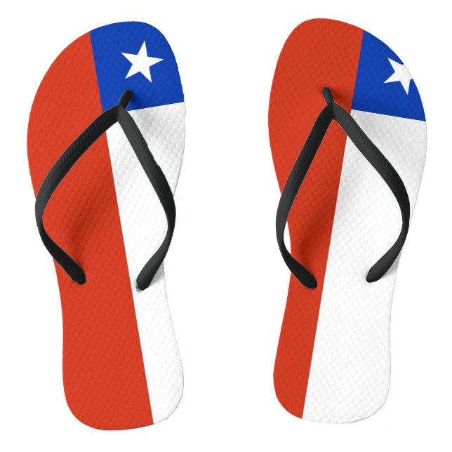 Tongs Lanières minces adultes avec drapeau du Chili (Semelle)