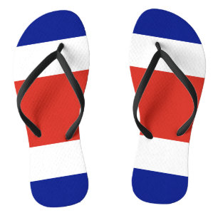Tongs Lanières minces adultes avec drapeau du Costa Rica