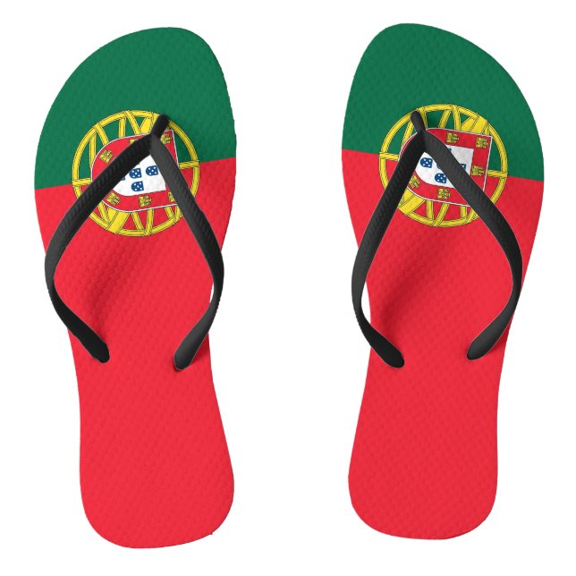 Tongs Lanières minces adultes avec drapeau du Portugal (Semelle)