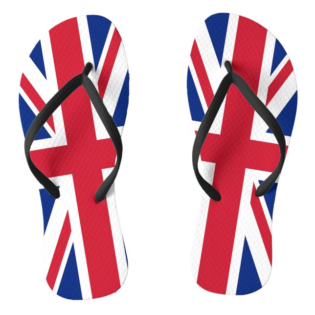 Tongs Lanières minces adultes avec drapeau du Royaume-Un (Semelle)