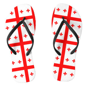 Tongs Lanières minces pour adultes avec drapeau de Géorg