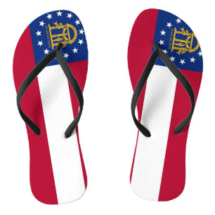 Tongs Lanières minces pour adultes avec Drapeau de Géorg