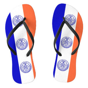 Tongs Lanières minces pour adultes avec drapeau de New Y