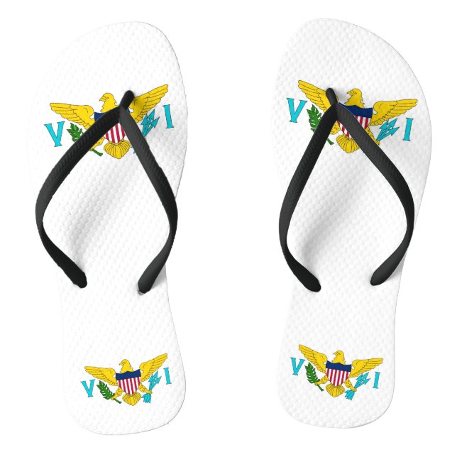 Tongs Lanières minces pour adultes avec drapeau des îles (Semelle)