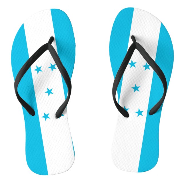 Tongs Lanières minces pour adultes avec drapeau du Hondu (Semelle)