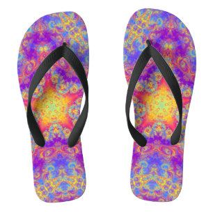 Tongs L'art du Kaleidoscope lumineux étoilé brillant