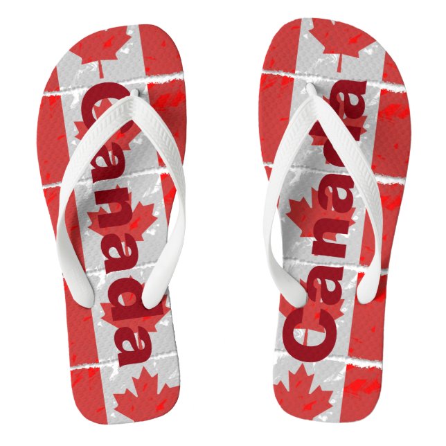 Tongs Le drapeau canadien avec le Canada a imprimé en (Semelle)