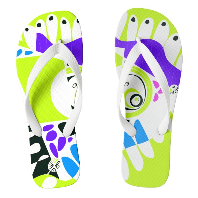 Tongs Le nid d'oiseaux - Vert citron vert blanc (Semelle)