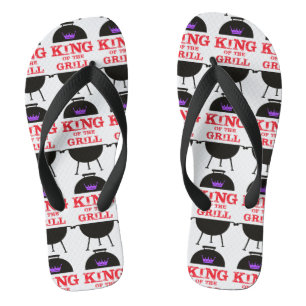Tongs Le Roi Du Grill, Noir Violet Couronne Rouge