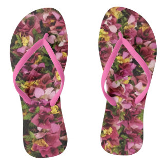 Tongs Léis à fleurs hawaïennes roses