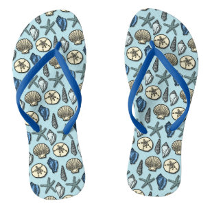 Tongs Les coquillages d'étoiles de mer Joli Motif de pla