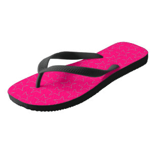 Tongs Les sandales roses chaudes du Motif moderne Black 