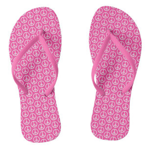 Tongs Les signes de paix en rose vif
