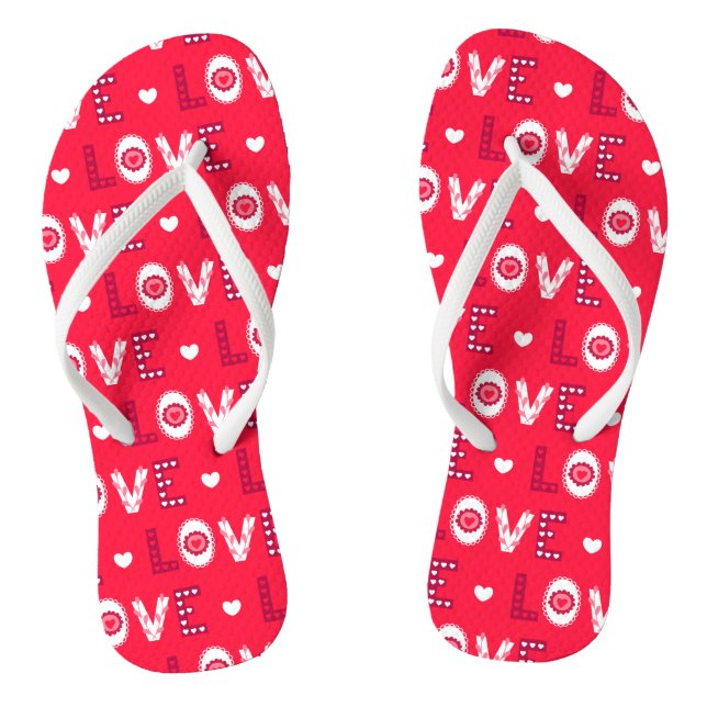 Tongs Lettres Rouge Et Blanc (Semelle)