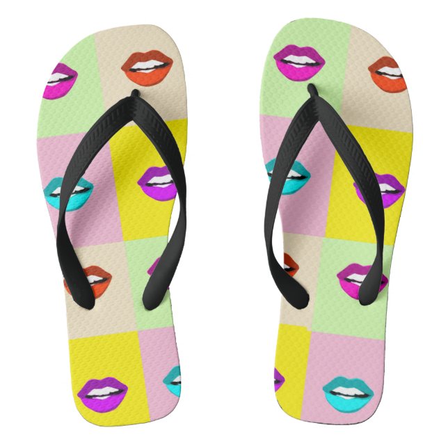Tongs Lèvres Personnalisées Adultes, Lanières larges (Semelle)