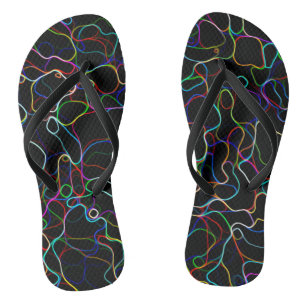 Tongs Lignes multicouleurs néon