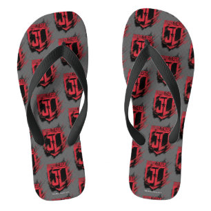 Tongs Ligue de Justice   Bouclier JL de peinture brossé