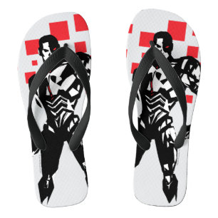 Tongs Ligue de Justice Cyborg Digital Noir Pop Art
