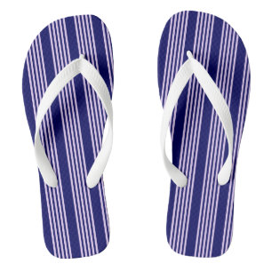 Tongs Lilac violet et bleu marine cinq bandes motif