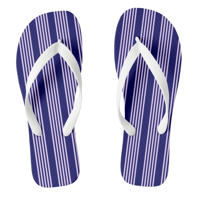 Tongs Lilac violet et bleu marine cinq bandes motif (Semelle)