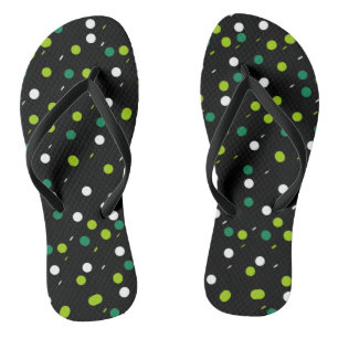 Tongs Lime Vert Blanc Formes Motif Flip Flops