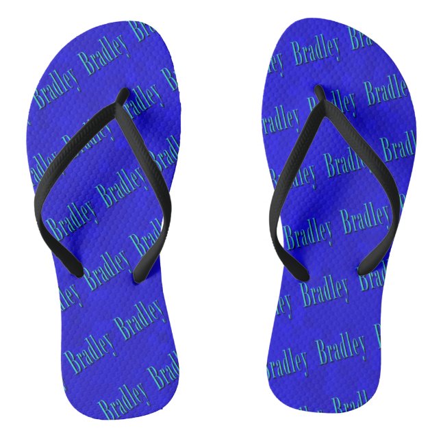 Tongs Logo Blue Bradley Name Sur Blue Mosaic, (Semelle)