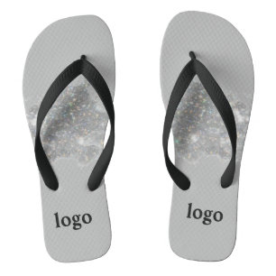 Tongs Logo personnalisé simple et élégant ici société