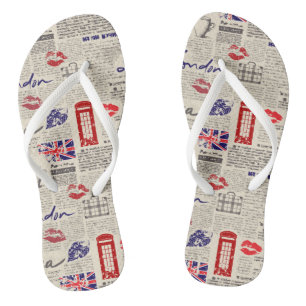 Tongs London Theme Semblable Motif avec cabines téléph