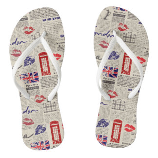 Tongs Londres Thème Motif sans couture avec cabines télé