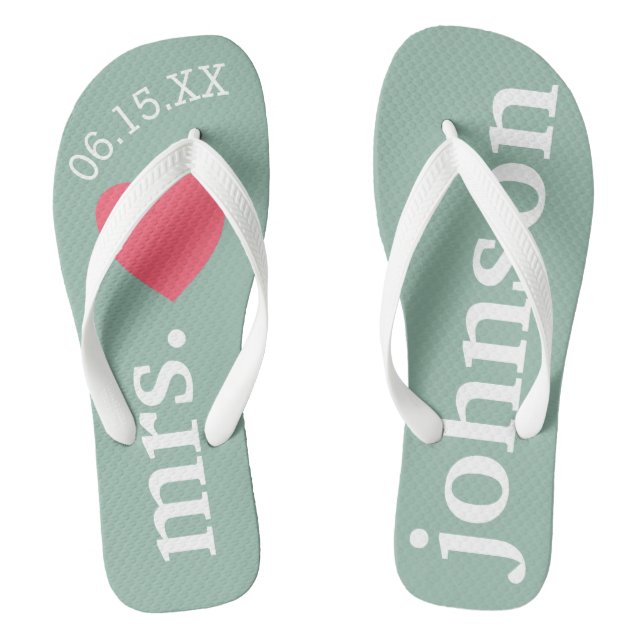 Tongs M. et Mme Honeymoon Heart - rose Turquoise (Semelle)