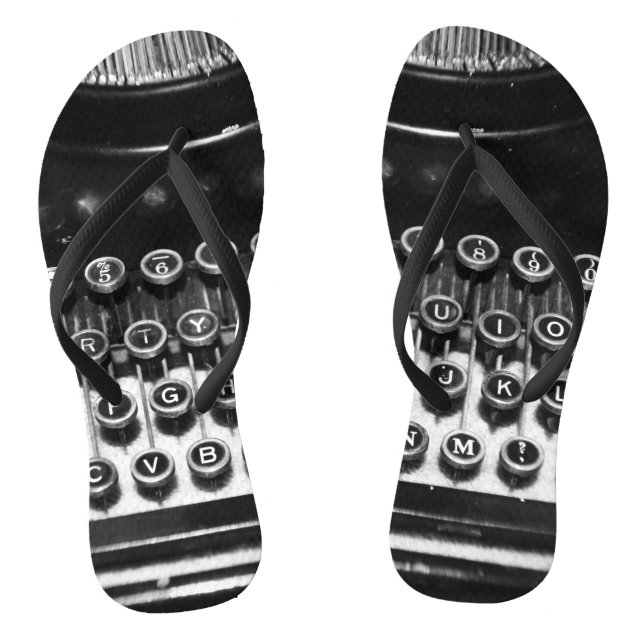 Tongs Machine à écrire noire et blanche (Semelle)