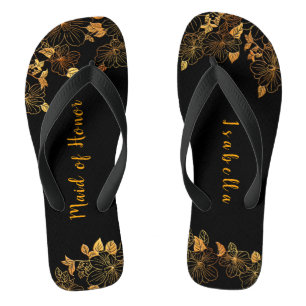 Tongs Maid of Honor Emerald Green & Gold Foliage