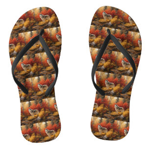 Tongs Malamute d'Alaska dans les feuilles d'automne qui