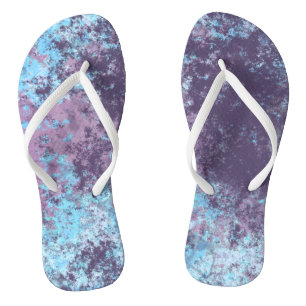 Tongs Marbre bleu, rose et violet Abstrait