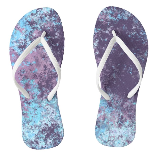 Tongs Marbre bleu, rose et violet Abstrait (Semelle)