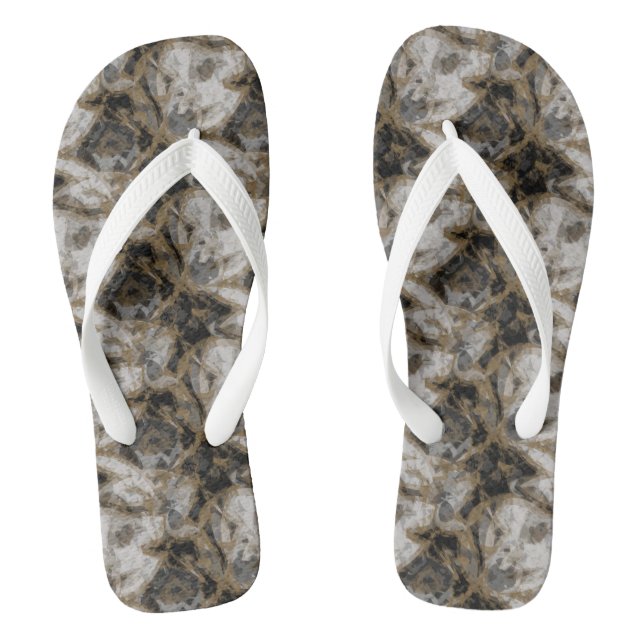 Tongs Marbre gris, blanc et or Abstrait (Semelle)