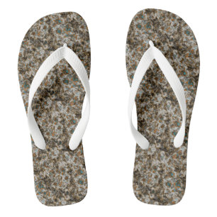 Tongs Marbre gris, cuivre et turquoise Abstrait