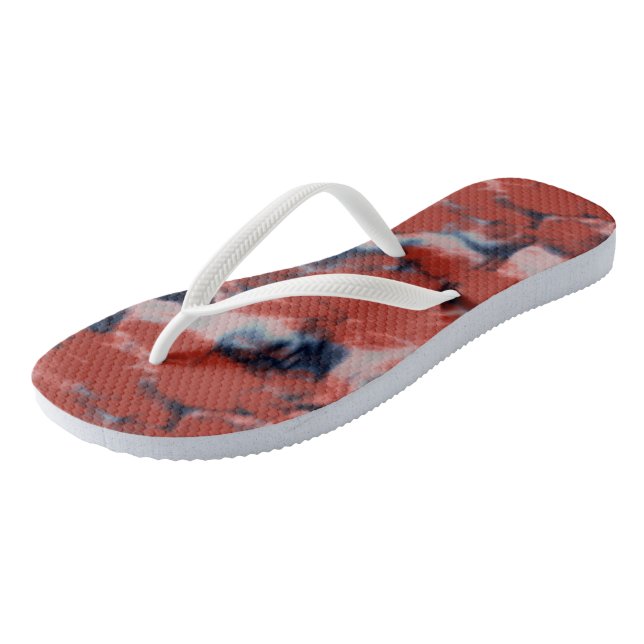 Tongs Marbre rouge blanc et bleu (Incliné)