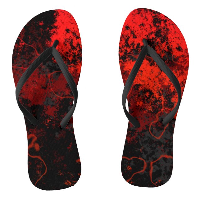 Tongs Marbre rouge, noir et gris Abstrait (Semelle)