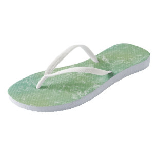 Tongs Marbre Vert et Blanc Tourbillon Abstrait