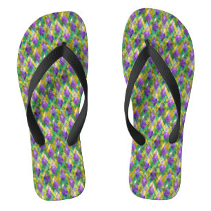 Tongs Mardi Gras Arlequin en verre tendu Imprimer