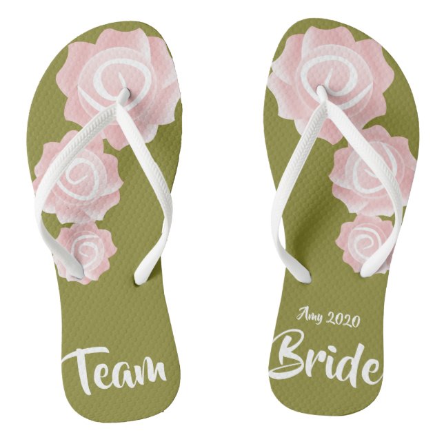 Tongs mariage de l'équipe de mariée Rose de volées (Semelle)