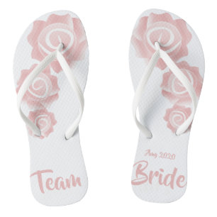 Tongs Mariage de l'équipe - Flops de retournement Rose