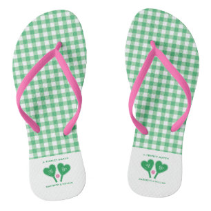 Tongs Mariage Prévert et Rose de Pickleball