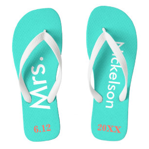 Tongs Mariée Mme Turquoise Blue