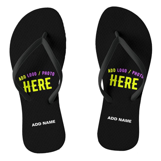 TONGS MARQUE PERSONNALISABLE NOIRE VERIFIEE STYLÉE MODER (Semelle)