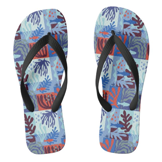 Tongs Matisse Inspiré Ocean Life Papier Coupes Bleu (Semelle)
