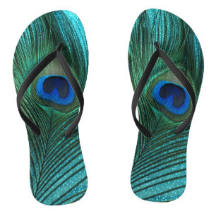 Tongs Métallurgie Aqua Blue Peacock Feather